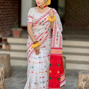Special Puja collection Half Silk block Print Saree